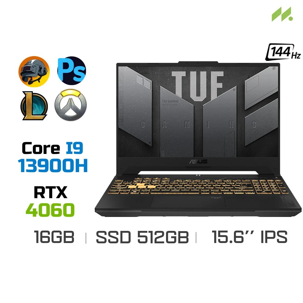 Laptop Gaming Asus TUF Gaming F15 FX507VV4-LP382W (i9-13900H, RTX 4060 8GB, Ram 16GB DDR4, SSD 512GB, 15.6 Inch IPS 144Hz FHD)
