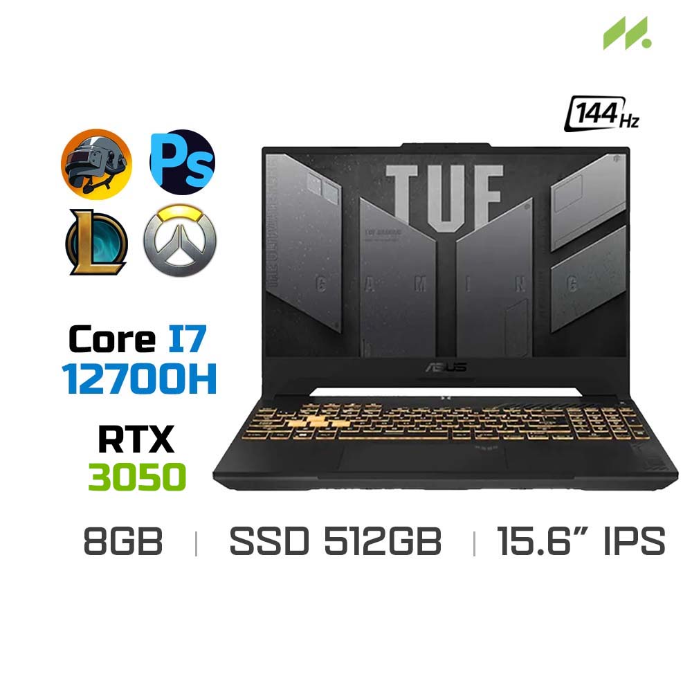 Laptop Gaming Asus TUF Gaming F15 FX507ZC4-HN099W (i7-12700H, RTX 3050 4GB, Ram 8GB DDR4, SSD 512GB, 15.6 Inch IPS 144Hz FHD)