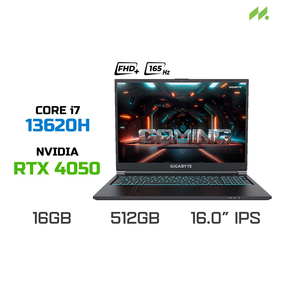 Laptop Gaming Gigabyte G6 MF H2VN854KH (i7-13620H, RTX 4050 6GB, RAM 16GB DDR5, SSD 512GB, 16 Inch IPS FHD+ 165Hz)