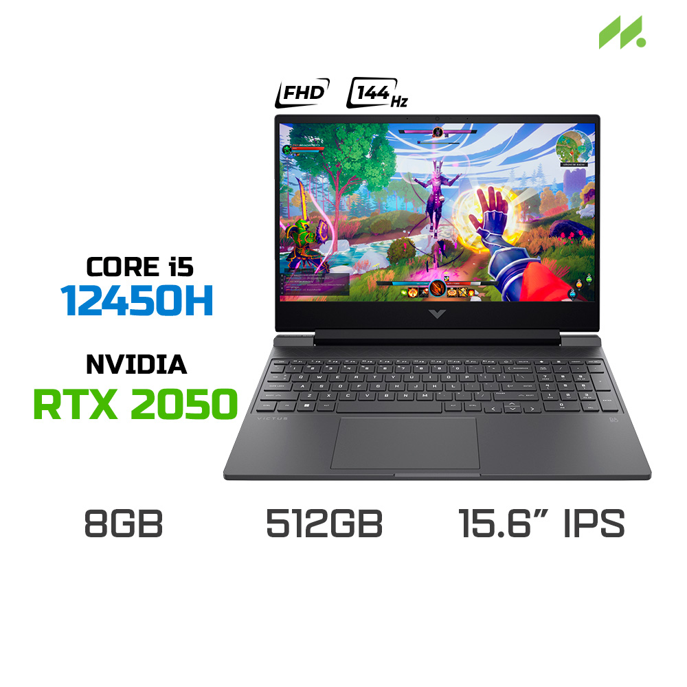 Laptop Gaming HP VICTUS 15-fa1155TX 952R1PA (i5-12450H, RTX 2050 4GB, RAM 8GB DDR4, SSD 512GB, 15.6 Inch IPS 144Hz FHD)