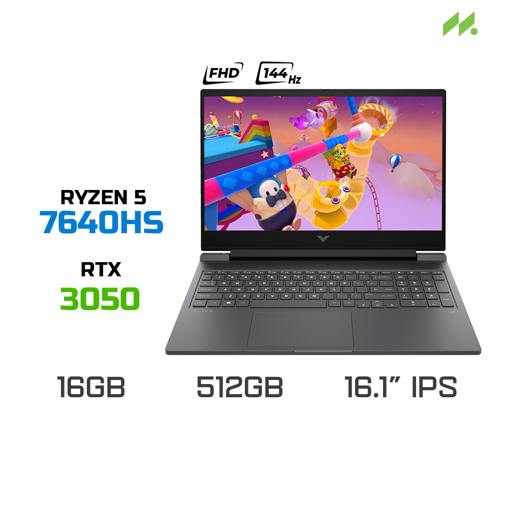 Laptop Gaming HP VICTUS 16-s0173AX A9LG9PA (Ryzen 5 7640HS, RTX 3050 6GB, Ram 16GB DDR5, SSD 512GB, 16.1 Inch IPS FHD 144Hz)
