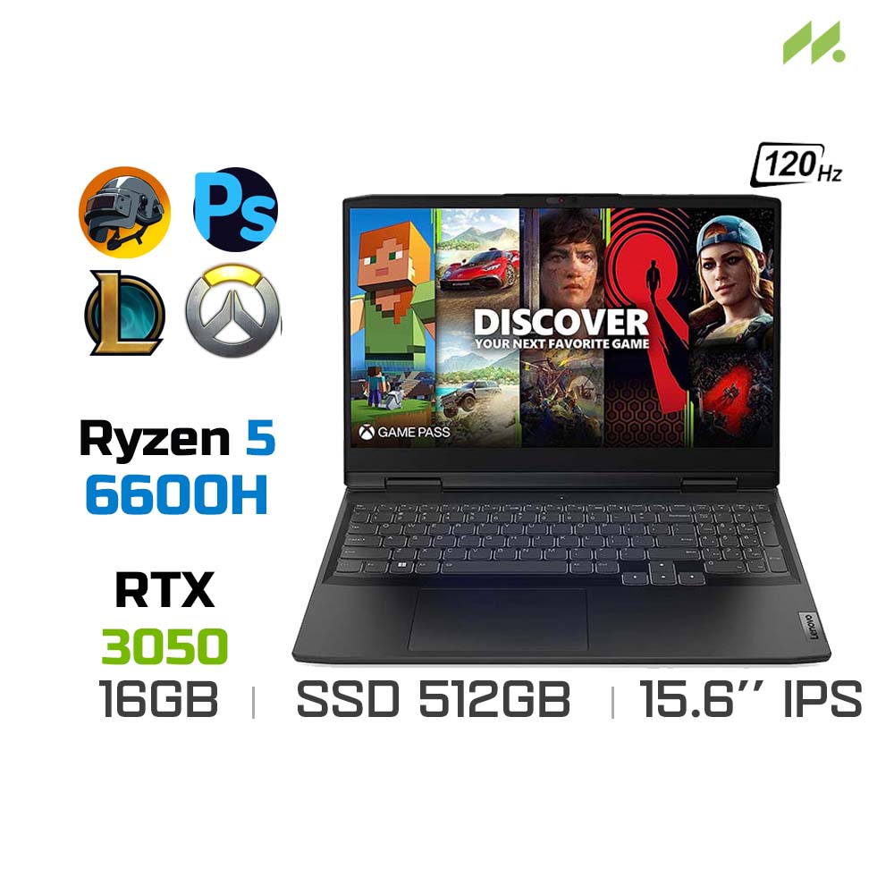 Laptop Gaming Lenovo IdeaPad Gaming 3 15ARH7 82SB00BBVN (Ryzen 5 6600H, RTX 3050 4GB, Ram 16GB DDR5, SSD 512GB, 15.6 Inch IPS 120Hz FHD)