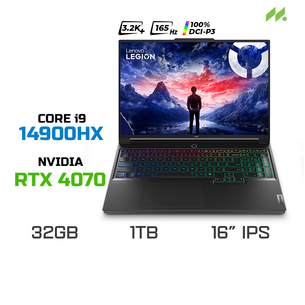 Laptop Gaming Lenovo Legion 7 16IRX9 83FD004MVN (i9-14900HX, RTX 4070 8GB, RAM 32GB DDR5, SSD 1TB, 16 Inch 3.2K IPS 165Hz 100% DCI-P3, Win 11)