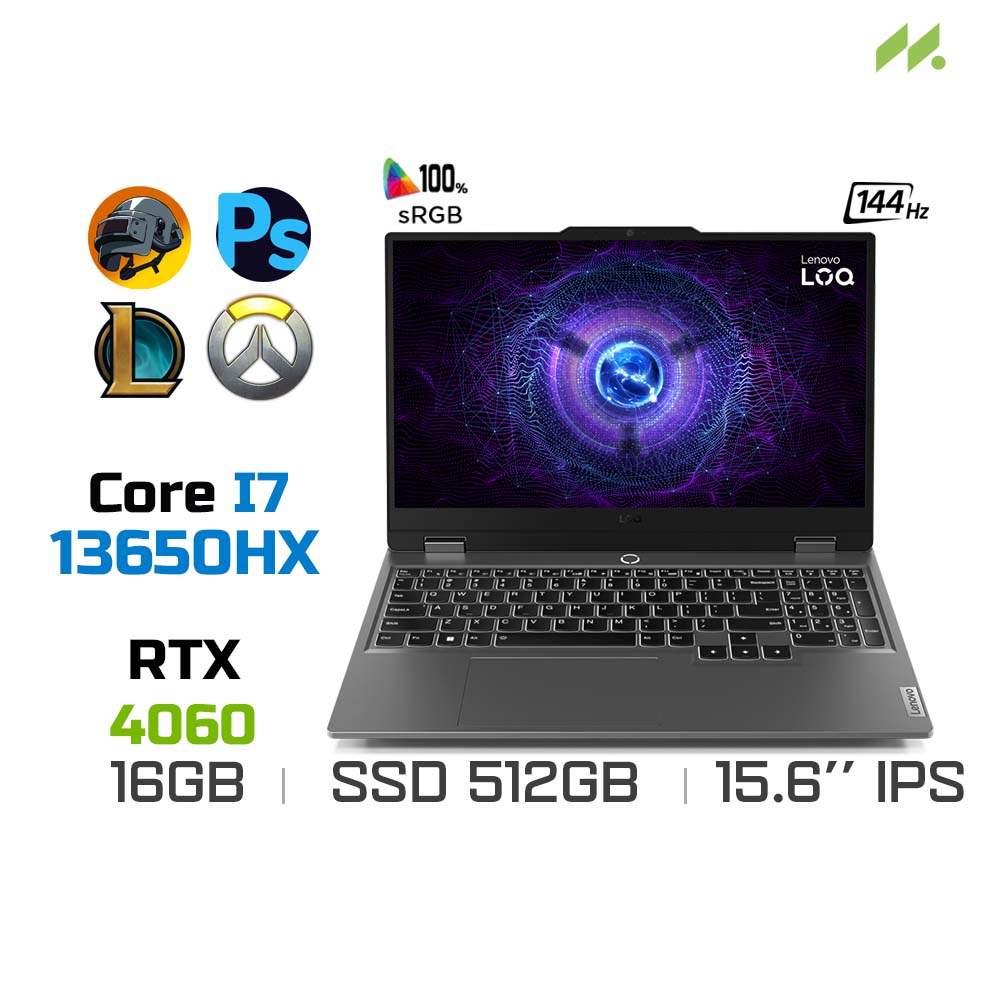 Laptop Gaming Lenovo LOQ 15IRX9 83DV0092VN (i7-13650HX, RTX 4060 8GB, Ram 16GB DDR5, SSD 512GB, 15.6 Inch IPS 144Hz FHD)