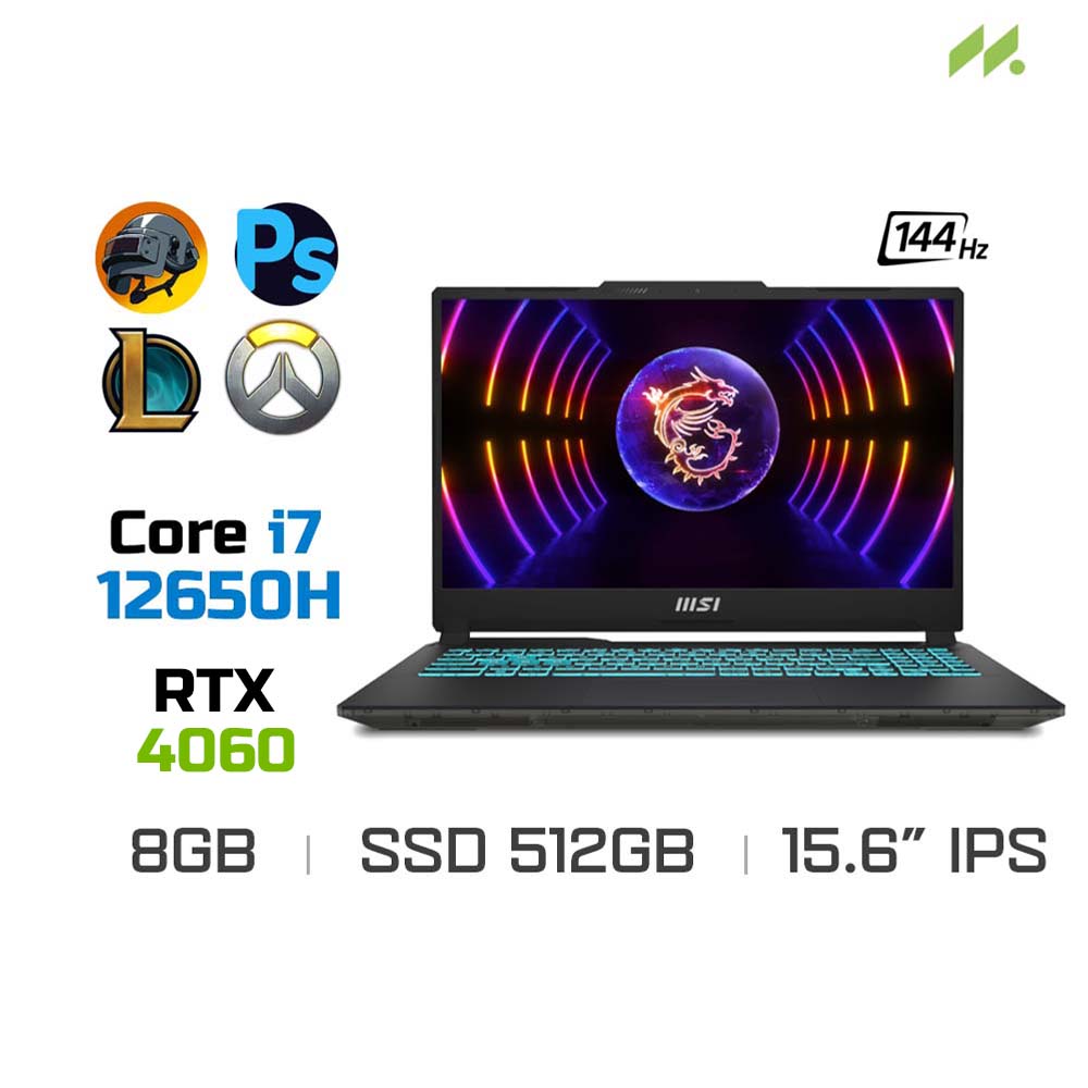 Laptop Gaming MSI Cyborg 15 A12VF-267VN (i7-12650H, RTX 4060 8GB, Ram 8GB DDR5, SSD 512GB, 15.6 Inch IPS 144Hz FHD)