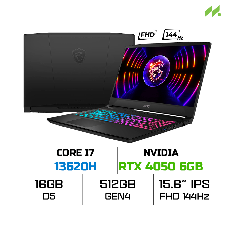 Laptop Gaming MSI Katana 15 B13VEK-2256VN (i7-13620H, RTX 4050 6GB, RAM 16GB, SSD 512GB, 15.6 Inch FHD 144Hz)