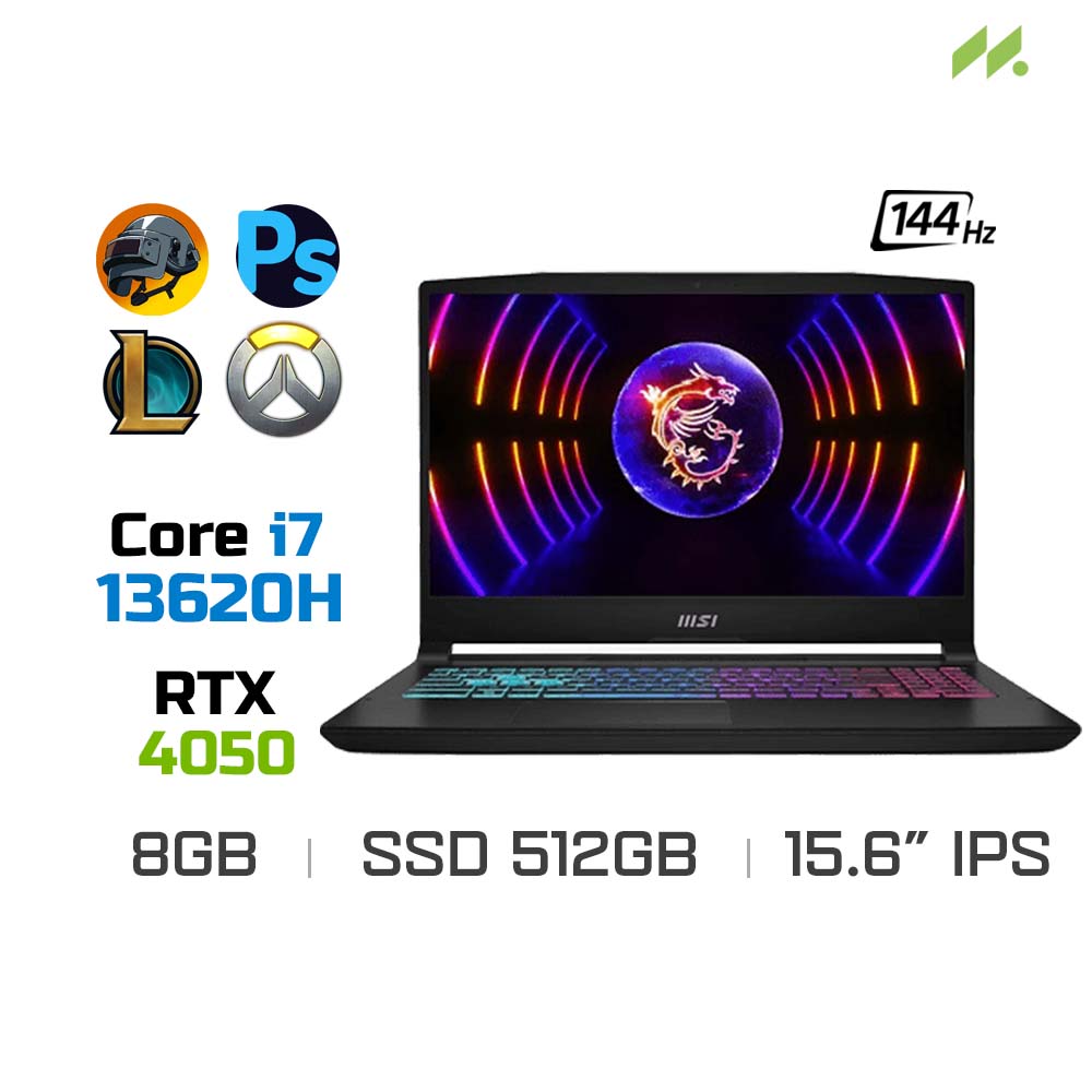 Laptop Gaming MSI Katana 15 B13VEK-252VN (i7-13620H, RTX 4050 6GB, Ram 8GB DDR5, SSD 512GB, 15.6 Inch IPS 144Hz FHD)