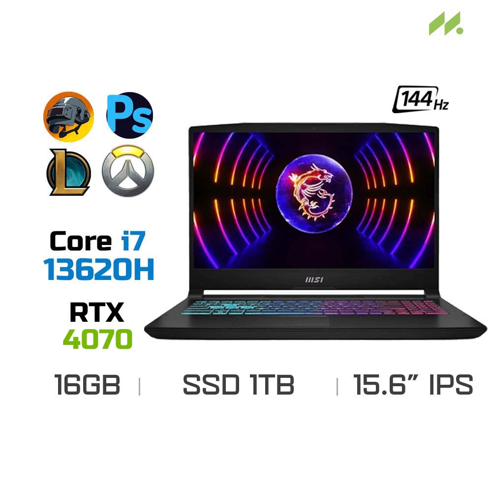 Laptop Gaming MSI Katana 15 B13VGK-1211VN (i7-13620H, RTX 4070 8GB, Ram 16GB DDR5, SSD 1TB, 15.6 Inch IPS 144Hz FHD)
