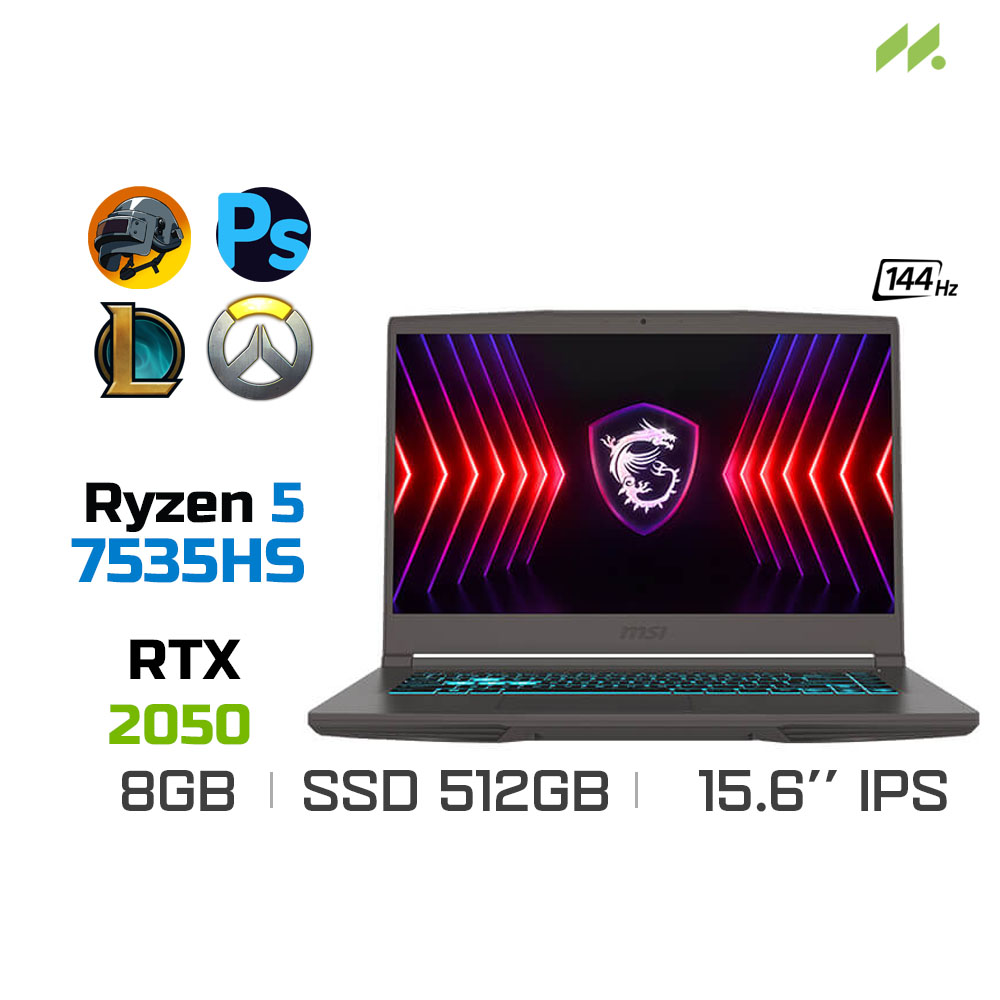 Laptop Gaming MSI Thin A15 B7UCX-020VN (Ryzen 5 7535HS, RTX 2050 4GB, Ram 8GB DDR5, SSD 512GB, 15.6 Inch IPS 144Hz FHD)