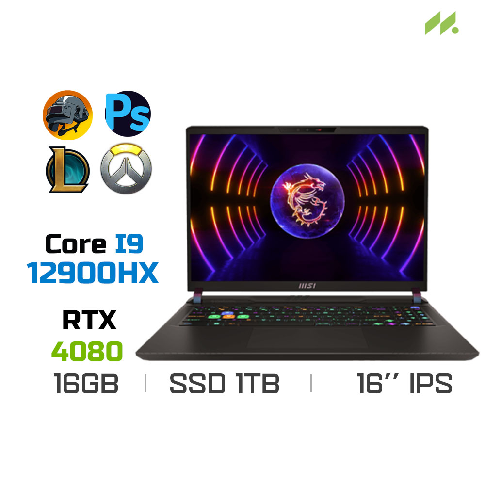 Laptop Gaming MSI Vector GP68HX 12VH-070VN (i9-12900HX, RTX 4080 12GB, Ram 16GB DDR5, SSD 1TB, 16 Inch IPS 144Hz FHD+)