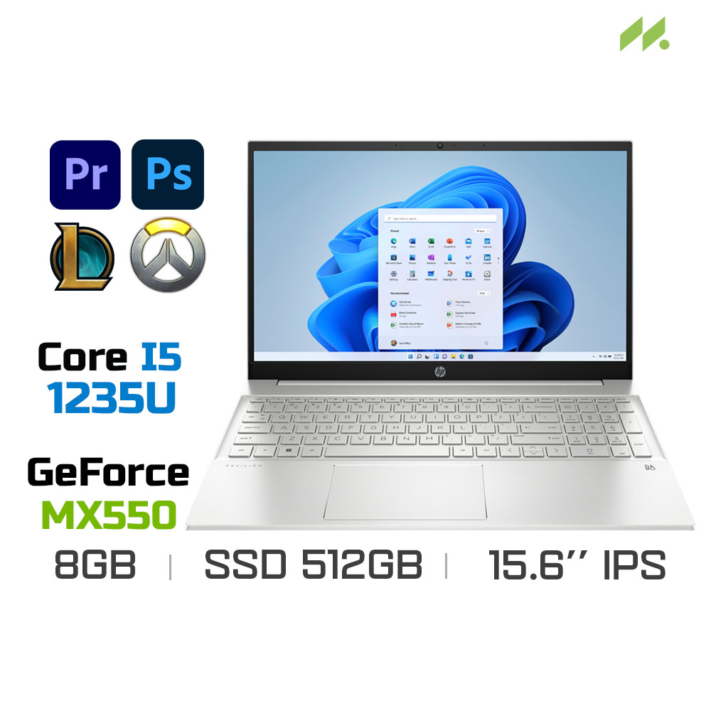 Laptop HP Pavilion 15-eg2063TX 7C0Q2PA (i5-1235U, MX550 2GB, Ram 8GB DDR4, SSD 512GB, 15 Inch IPS FHD)