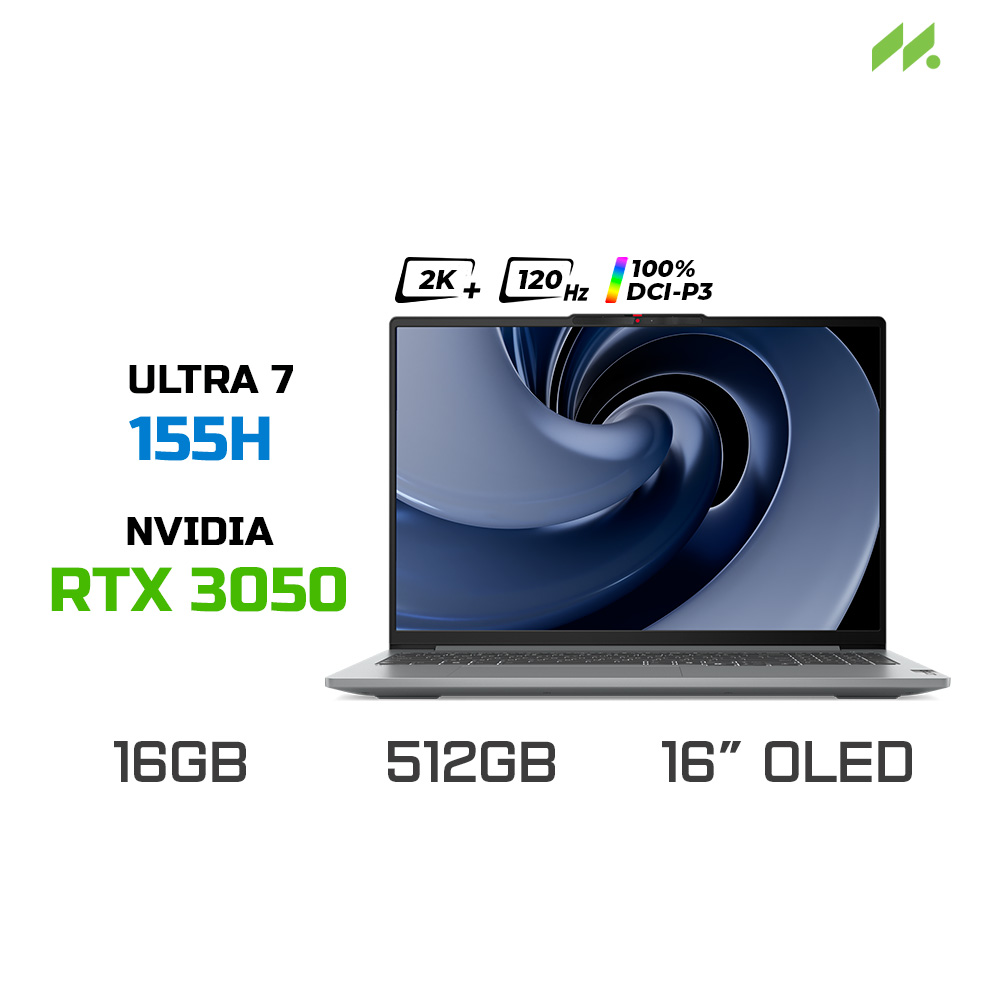 Laptop Lenovo IdeaPad 5 Pro 16IMH9 83D4001JVN (Ultra 7 155H, RTX 3050, RAM 16GB LPDDR5X, SSD 512GB, 16 Inch OLED 2K 120Hz 100% DCI-P3)