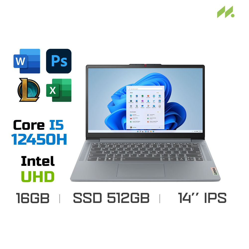 Laptop Lenovo Ideapad Slim 3 14IAH8 83EQ0005VN (i5-12450H, UHD Graphics, Ram 16GB LPDDR5, SSD 512GB, 14 Inch IPS FHD)