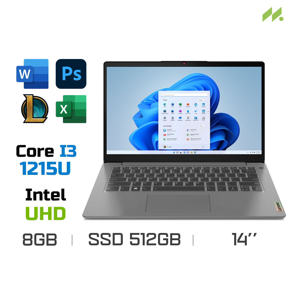 Laptop Lenovo Ideapad Slim 3 14IAU7 82RJ000HVN (i3-1215U, UHD Graphics, Ram 8GB, SSD 512GB, 14 Inch FHD)