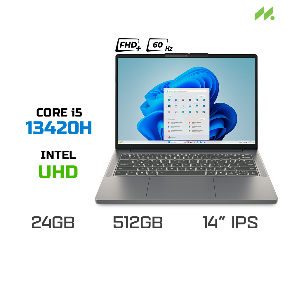 Laptop Lenovo Ideapad Slim 3 14IRH10 83K0000AVN (i5-13420H, UHD Graphics, Ram 24GB DDR5, SSD 512GB, 14 Inch IPS FHD+ 60Hz, Win 11)