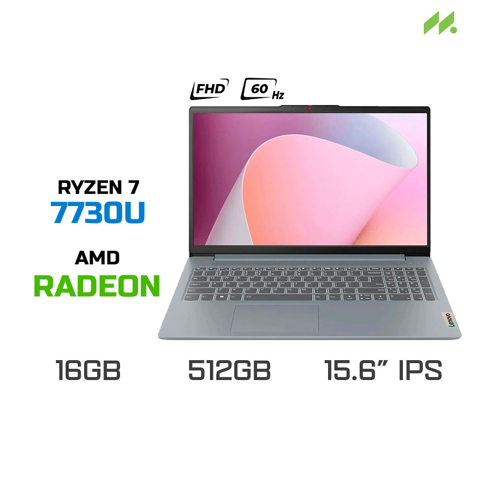Laptop Lenovo IdeaPad Slim 3 15ABR8 82XM00EHVN (Ryzen 7 7730U, Radeon Graphics, RAM 16GB DDR4, SSD 512GB, 15.6 Inch IPS FHD 60Hz, Win 11)
