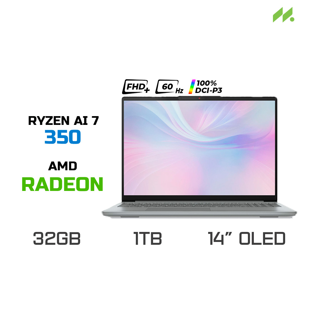 Laptop Lenovo IdeaPad Slim 5 14AKP10 83HX001JVN (Ryzen AI 7 350, Radeon Graphics, RAM 32GB DDR5, SSD 1TB, 14 Inch OLED WUXGA 60Hz 100% DCI-P3, Win 11)