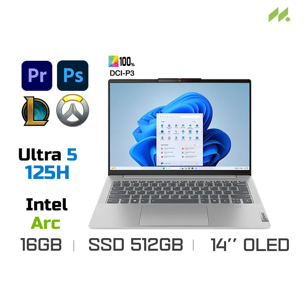 Laptop Lenovo IdeaPad Slim 5 14IMH9 83DA001NVN (Ultra 5 125H, Arc Graphics, Ram 16GB LPDDR5X, SSD 512GB, 14 Inch OLED WUXGA)
