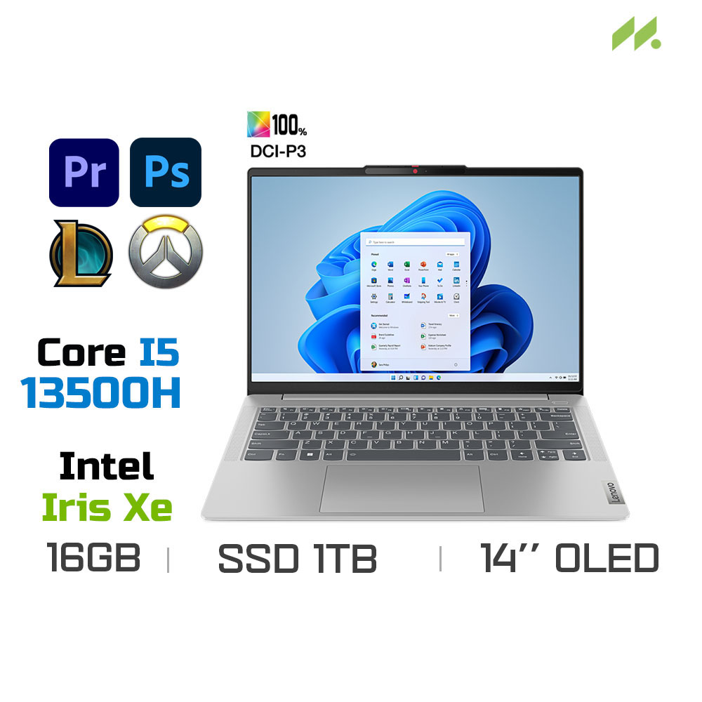 Laptop Lenovo IdeaPad Slim 5 14IRL8 82XD008LVN (i5-13500H, Iris Xe Graphics, Ram 16GB LPDDR5, SSD 1TB, 14 Inch OLED WUXGA)