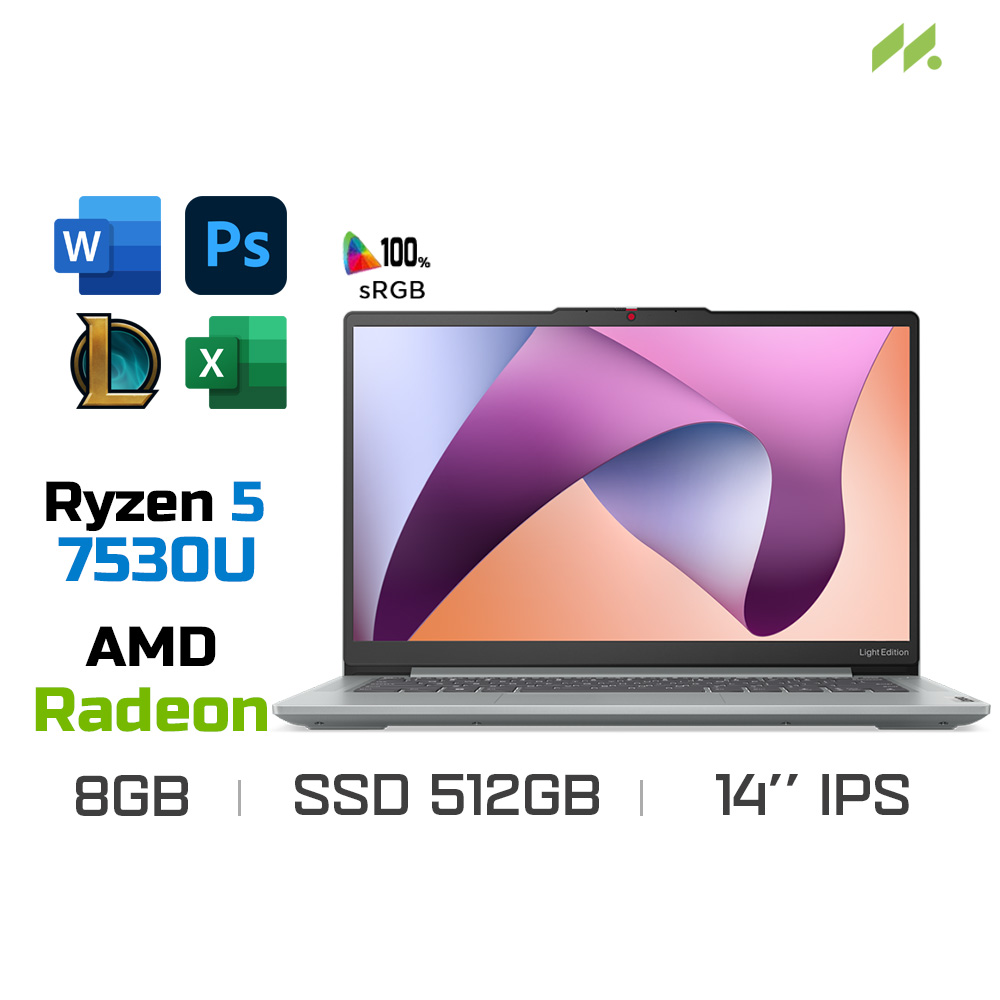 Laptop Lenovo Ideapad Slim 5 Light 14ABR8 82XS0006VN (Ryzen 5 7530U, Radeon Graphics, Ram 8GB DDR4, SSD 512GB, 14 Inch IPS FHD)