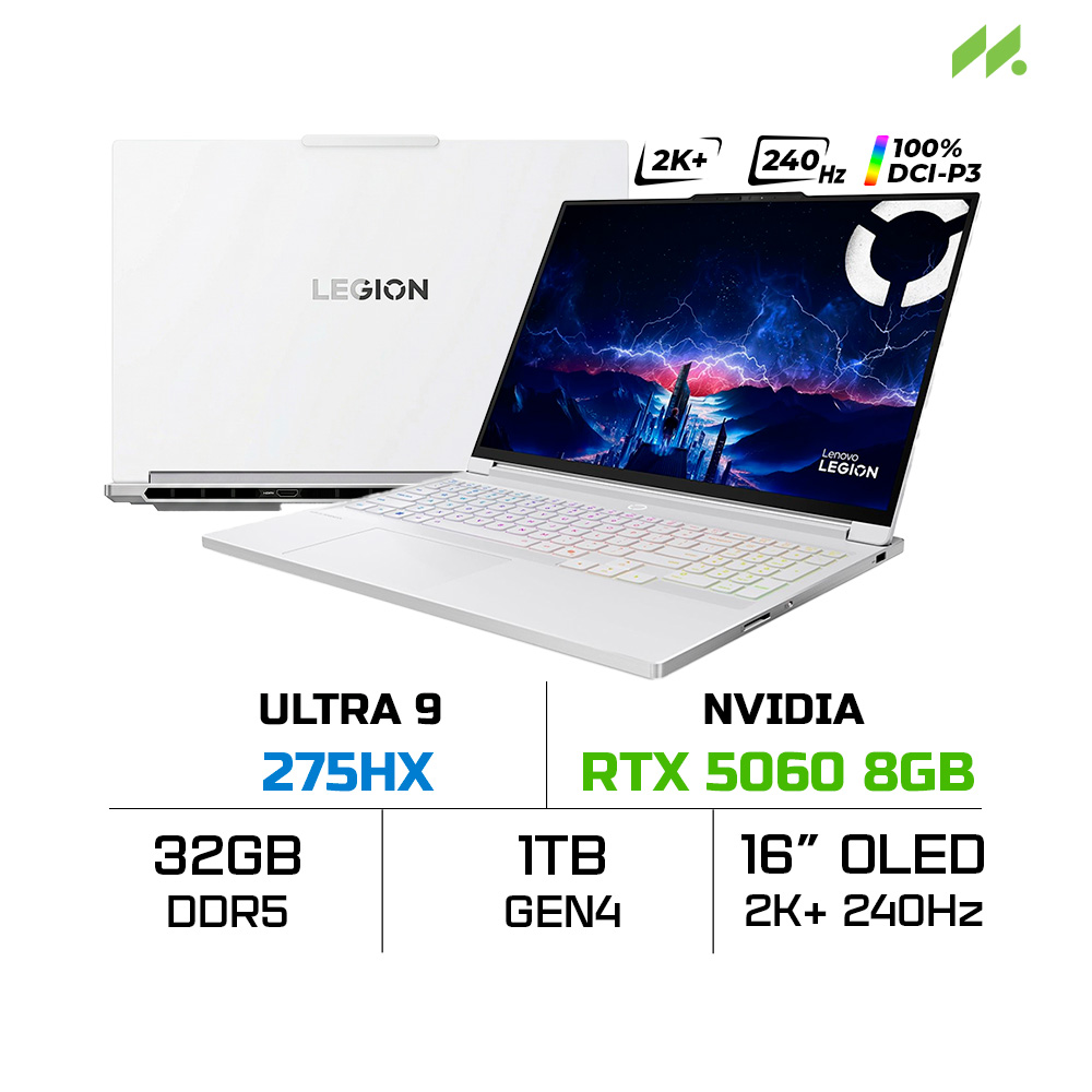 Laptop Lenovo Legion 7 16IAX10 83KY001UVN (Ultra 9 275HX, RTX 5060 8GB, RAM 32GB DDR5, SSD 1TB, 16 Inch OLED WQXGA 240Hz 100% DCI-P3, Win 11/Office)