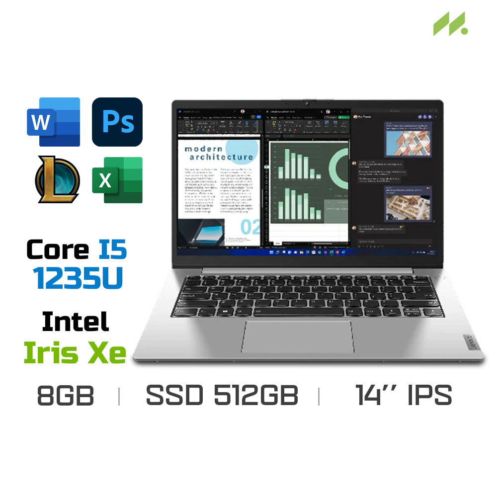 Laptop Lenovo S14 Gen 3 IAP 82TW0029VN (i5-1235U, Iris Xe Graphics, Ram 8GB DDR4, SSD 512GB, 14 Inch IPS FHD, No OS)