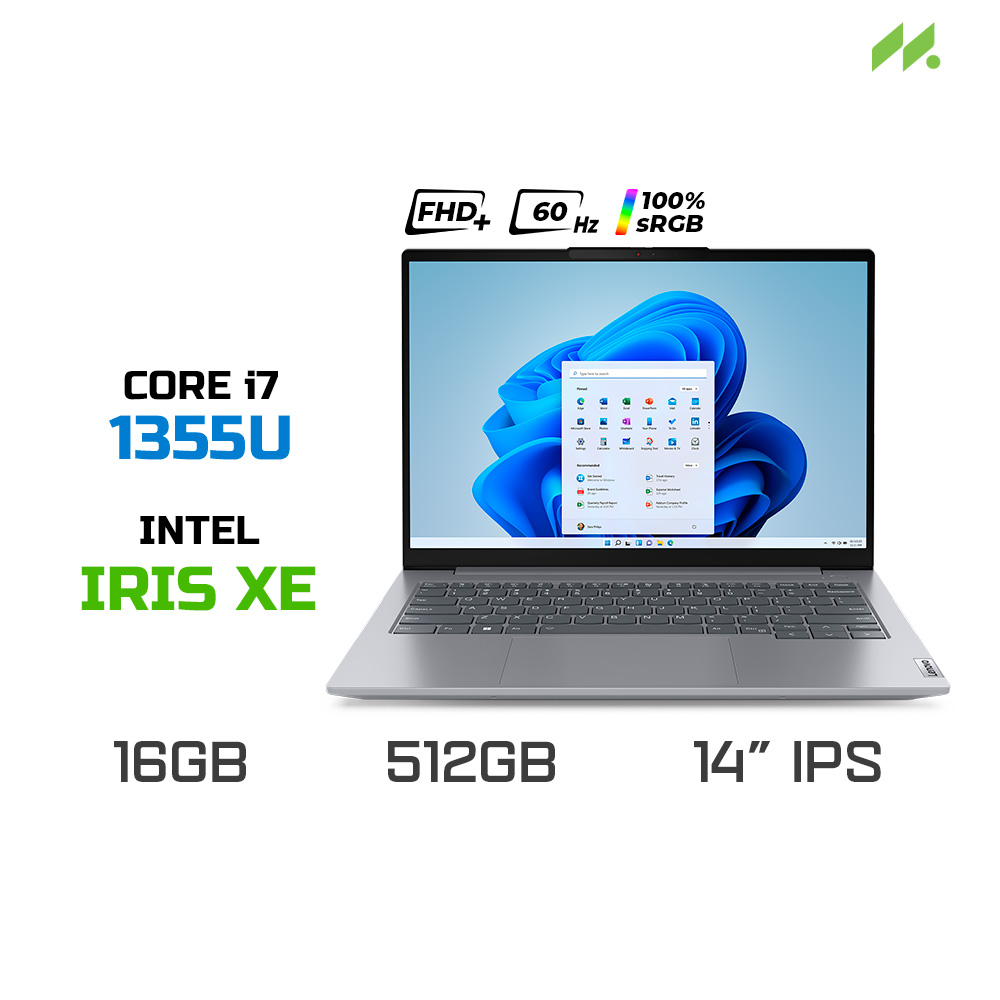 Laptop Lenovo ThinkBook 14 G6 IRL 21KG00BQVN (i7-1355U, Iris Xe Graphics, RAM 16GB DDR5, SSD 512GB, 14 Inch IPS WUXGA 100% sRGB)