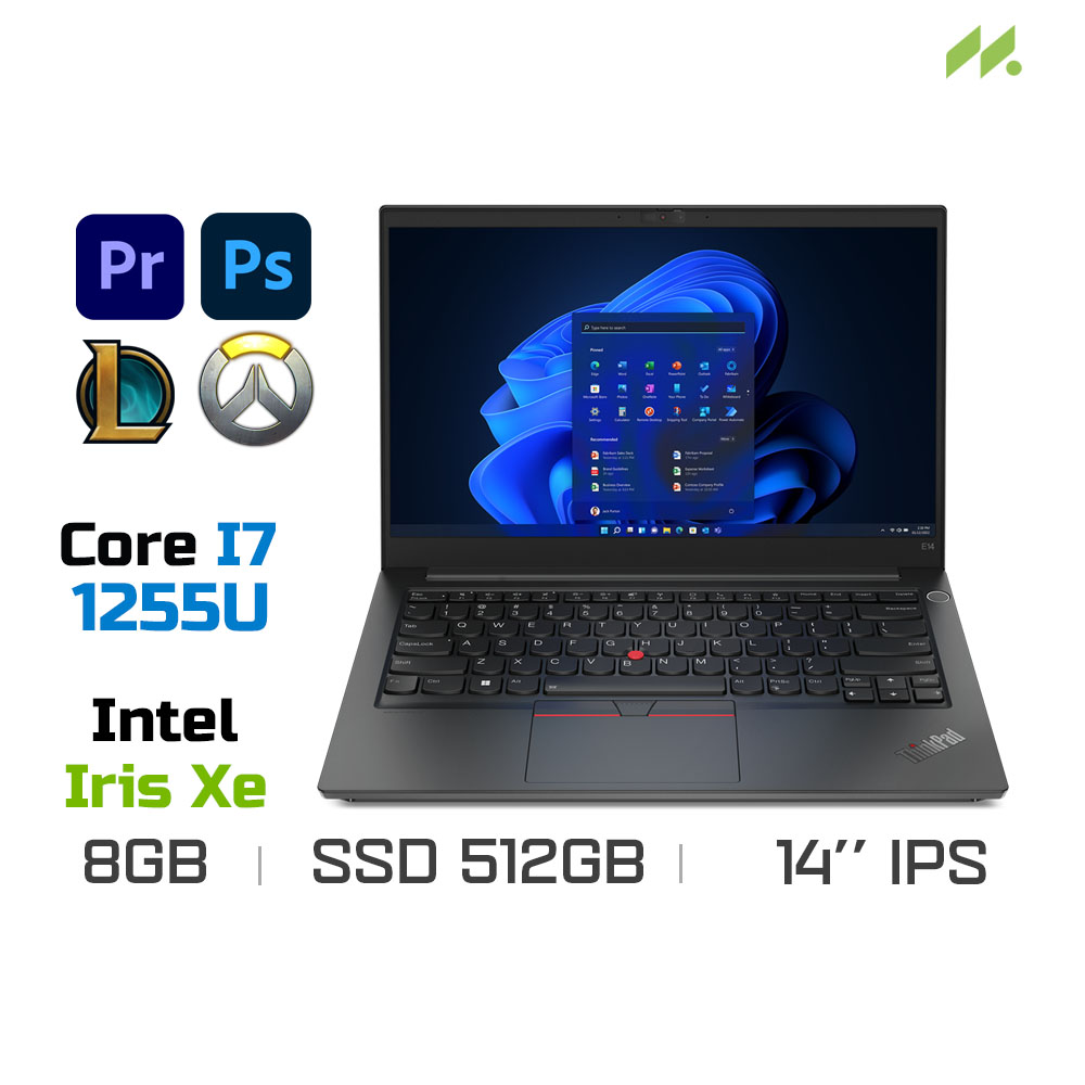 Laptop Lenovo ThinkPad E14 Gen 4 21E300E3VN (i7-1255U, Iris Xe Graphics, Ram 8GB DDR4, SSD 512GB, 14 Inch IPS FHD, Win 11)