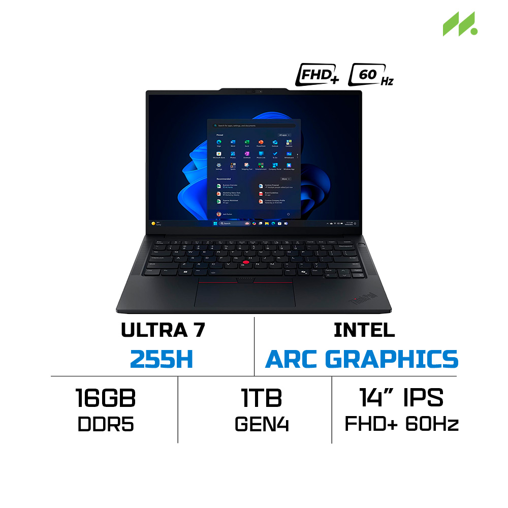 Laptop Lenovo ThinkPad E14 Gen 7 21SX002TVA (Ultra 7 255H, Intel Arc Graphics, RAM 16GB DDR5, SSD 1TB, 14 Inch IPS WUXGA 60Hz, NoOS)