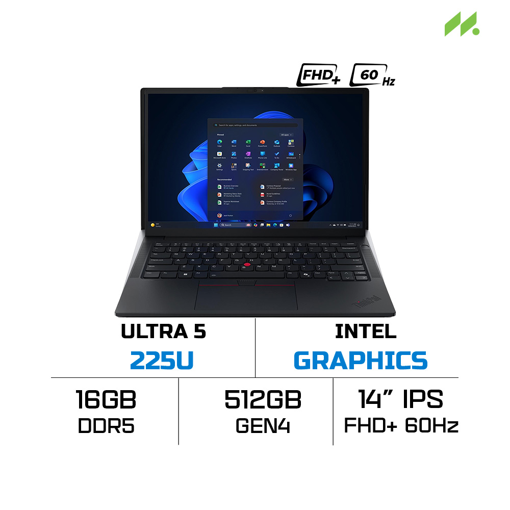 Laptop Lenovo ThinkPad E14 Gen 7 21SX005NVN (Ultra 5 225U, Intel Graphics, RAM 16GB DDR5, SSD 512GB, 14 Inch IPS WUXGA 60Hz, Win 11 Home)