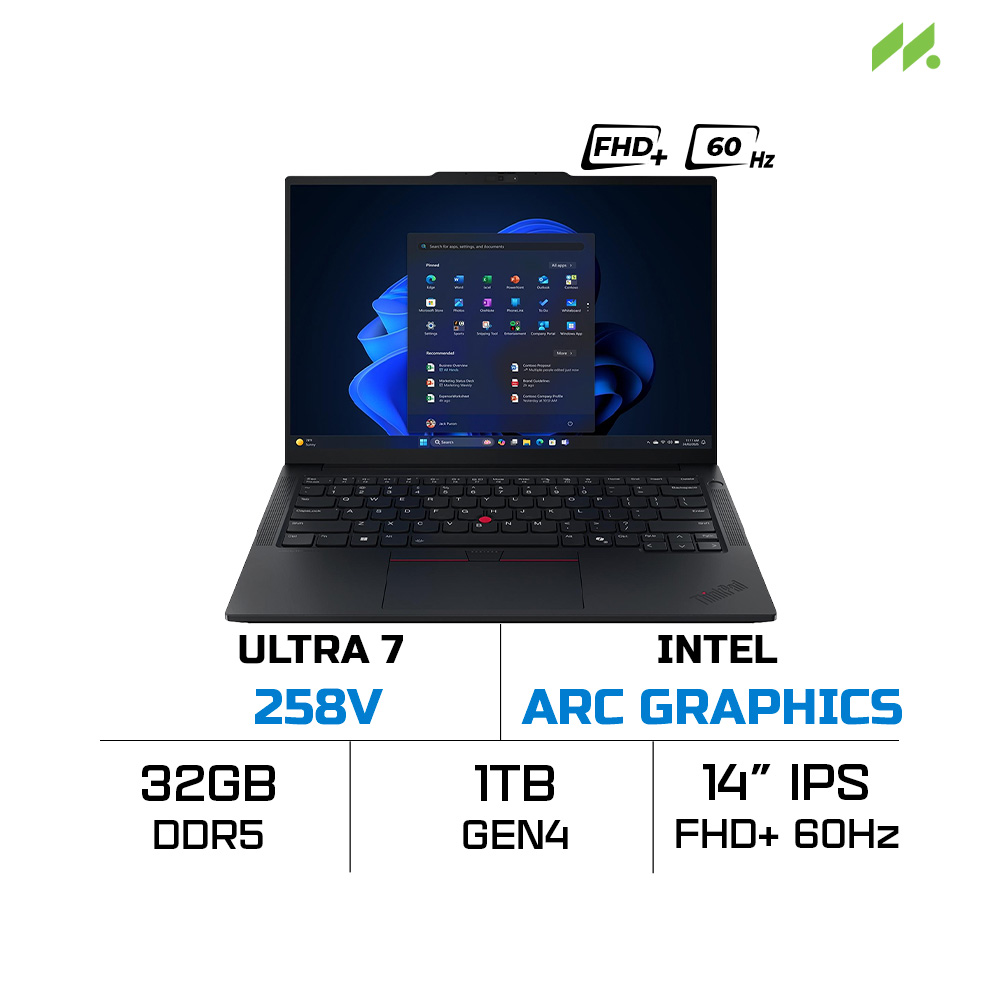 Laptop Lenovo ThinkPad E14 Gen 7 21U2006GVA (Ultra 7 258V, Intel Arc Graphics, RAM 32GB, SSD 1TB, 14 inch IPS WUXGA 60Hz, NoOS)