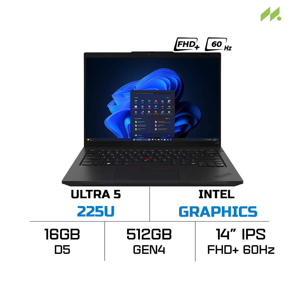 Laptop Lenovo ThinkPad L14 Gen 6 21S60021VA (Ultra 5 225U, Intel Graphics, RAM 16GB DDR5, SSD 512GB, 14 Inch IPS WUXGA 60Hz, NoOS)