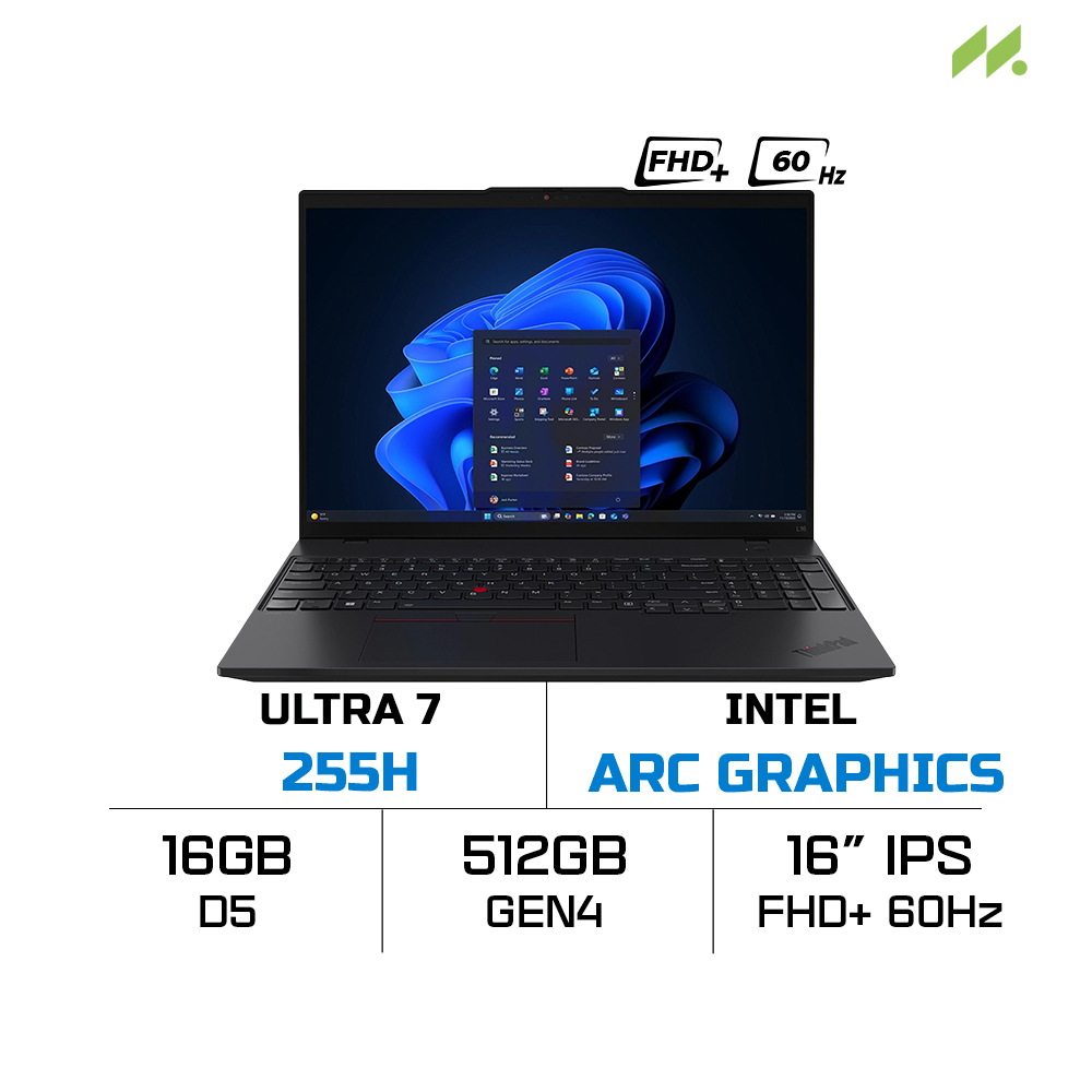 Laptop Lenovo ThinkPad L16 Gen 2 21SA000NVA (Ultra 7 255H, Intel Graphics, RAM 16GB DDR5, SSD 512GB, 16 Inch IPS WUXGA 60Hz, NoOS)