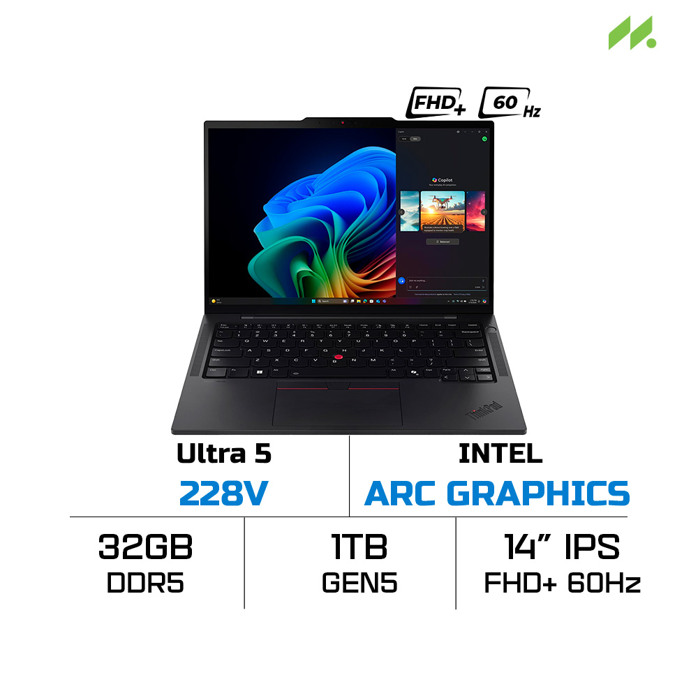 Laptop Lenovo ThinkPad T14s Gen 6 21QX00LHVA (Ultra 5 228V, Intel Arc Graphics, RAM 32GB DDR5, SSD 1TB, 14 inch IPS WUXGA 60Hz, NoOS)