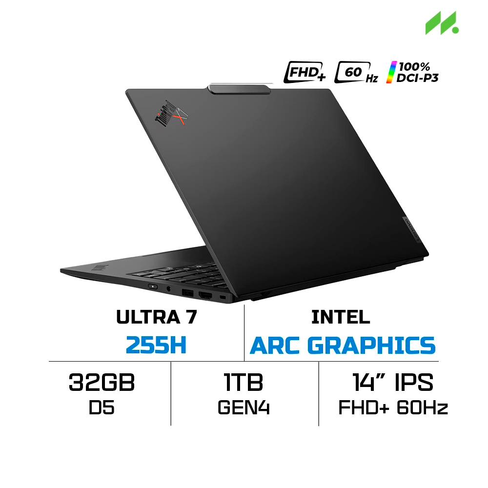Laptop Lenovo ThinkPad X1 Carbon Gen 13 Aura Edition 21NX003AVN (Ultra 7 255H, Intel Arc Graphics, RAM 32GB LPDDR5X, SSD 1TB, 14 Inch IPS WUXGA 60Hz 100% sRGB, Win 11 Pro)