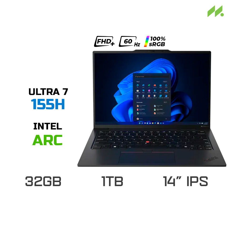 Laptop Lenovo ThinkPad X1 Gen 12 21KC008NVN (Ultra 7 155H, Intel Arc, RAM 32GB LPDDR5x, SSD 1TB, 14 Inch IPS WUXGA 60Hz, Win 11 Pro)