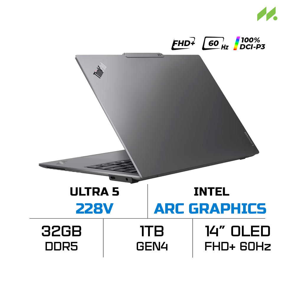 Laptop LENOVO ThinkPad X9-14 Gen 1 Aura Edition 21QA006GVN (Ultra 5 228V, Intel Arc Graphics, RAM 32GB LPDDR5X, SSD 1TB, 14 Inch OLED WUXGA 60Hz 100% DCI-P3, Win 11 Pro)