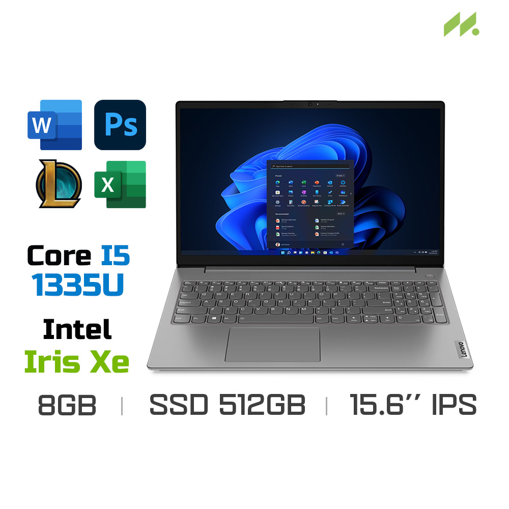 Laptop Lenovo V15 G4 IRU 83A1000RVN (i5-1335U, Iris Xe Graphics, Ram 8GB DDR4, SSD 512GB, 15.6 Inch IPS FHD/Win11)