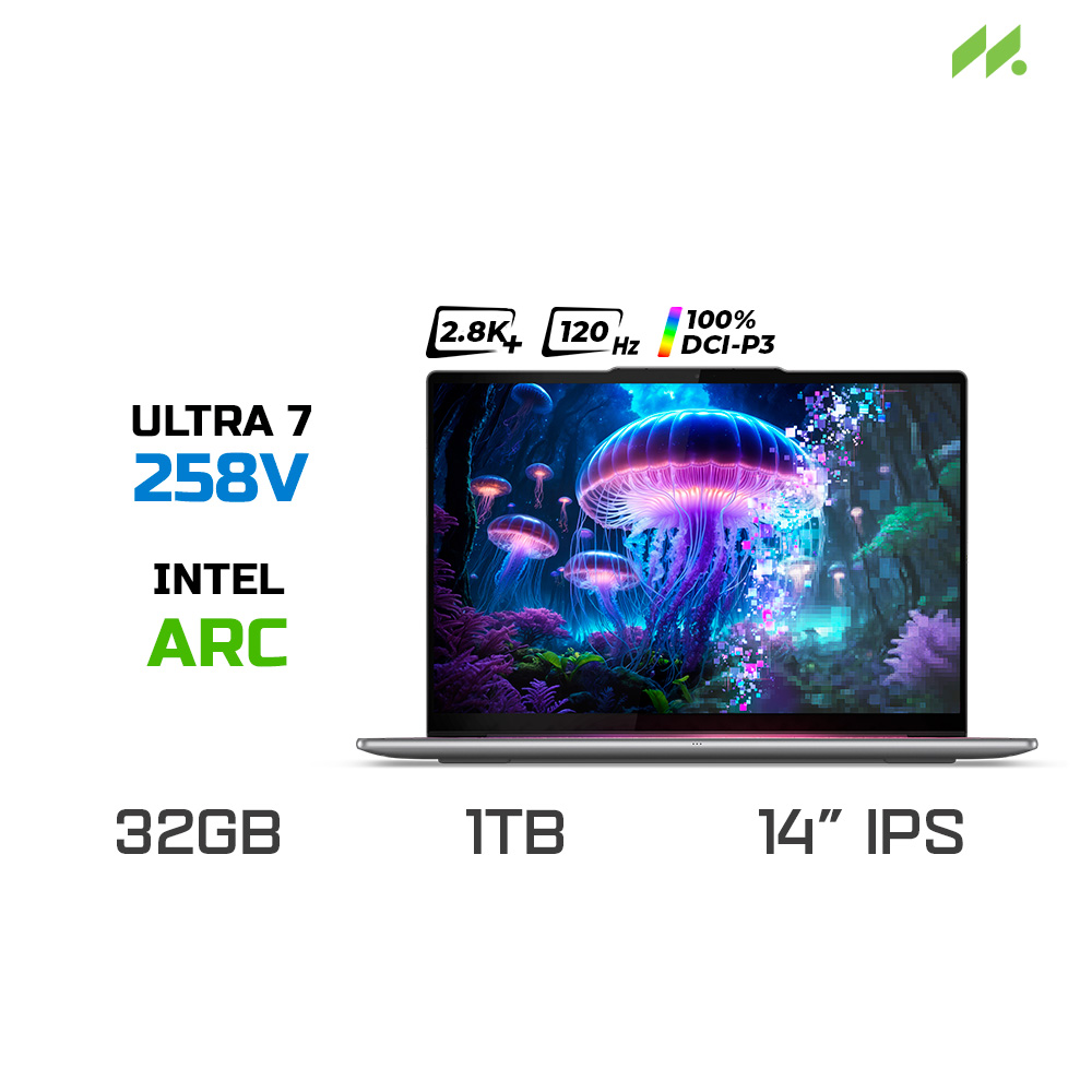 Laptop Lenovo Yoga Slim 7 14ILL10 83JX0037VN (Ultra 7-258V, Arc Graphics 140V, Ram 32GB LPDDR5x, SSD 1TB, 14 Inch IPS 2.8K 120Hz 100% DCI-P3, Win 11/Office HS 24)