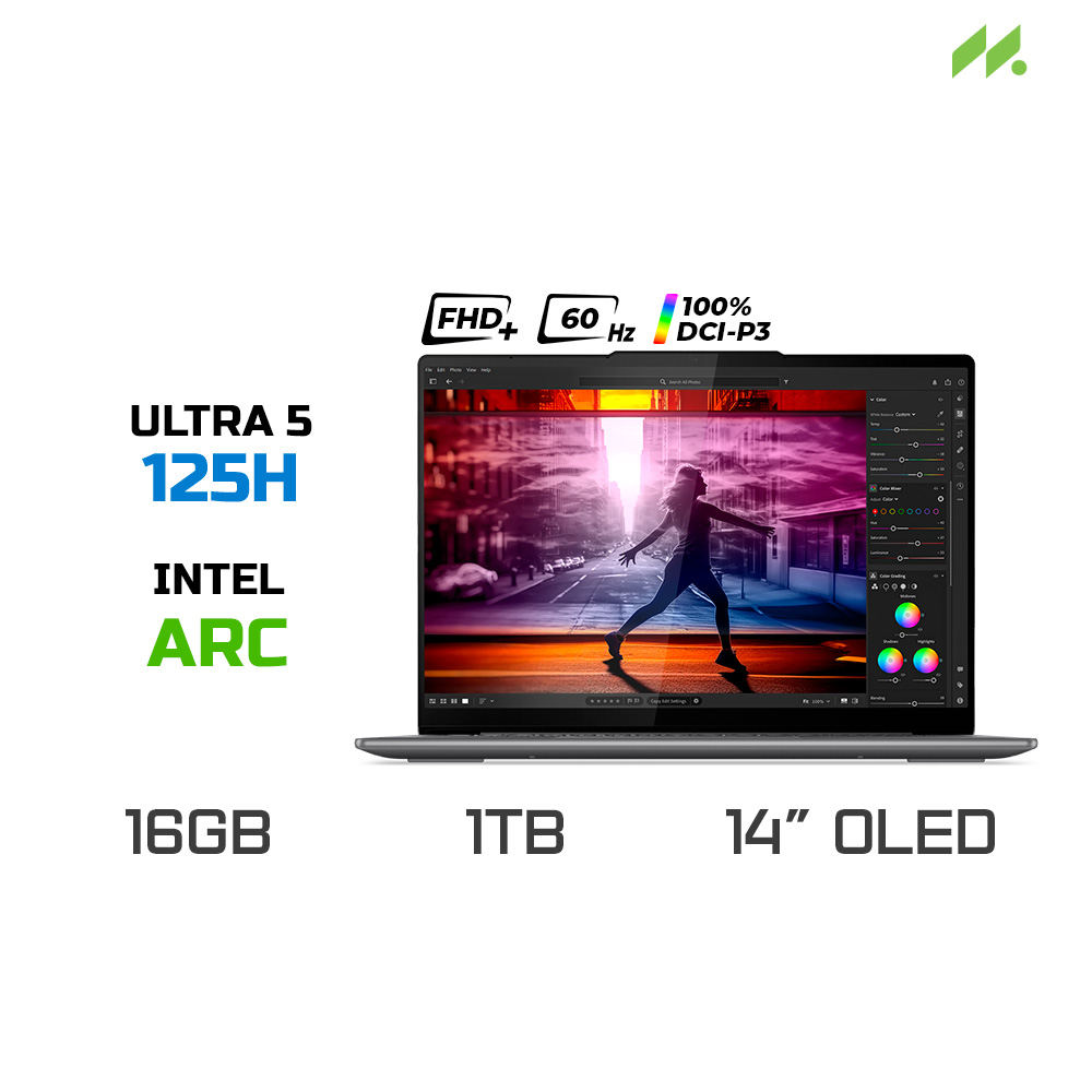 Laptop Lenovo Yoga Slim 7 14IMH9 83CV00AHVN (Ultra 5 125H, Arc Graphics, Ram 16GB LPDDR5X, SSD 1TB, 14 Inch OLED FHD+ 60Hz 100% DCI-P3, Win 11/Office HS 24)