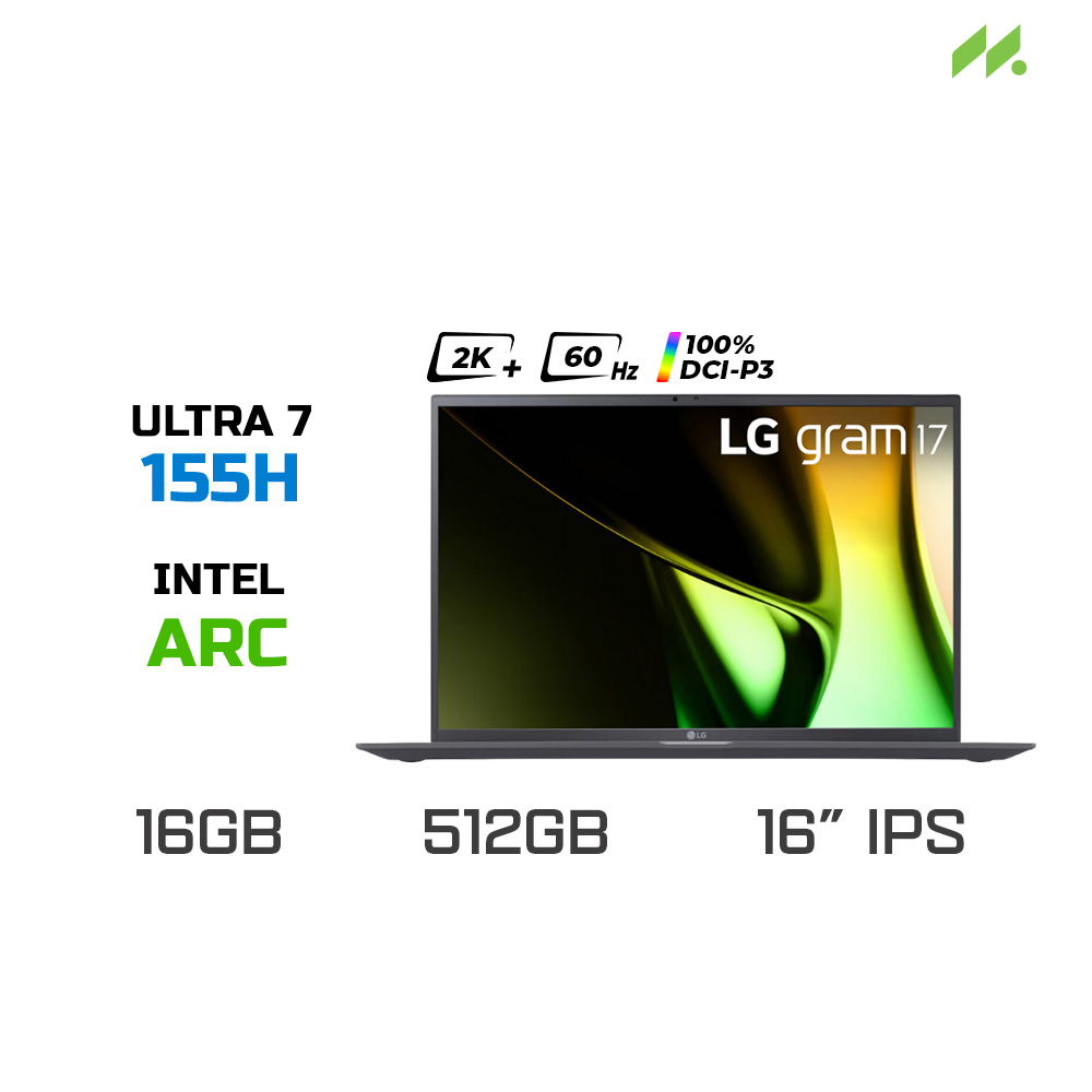 Laptop LG Gram 16Z90S-G.AH76A5 (Ultra 7 155H, Arc Graphics, RAM 16GB LPDDR5X, SSD 512GB, 16 Inch IPS WQXGA 100% DCI-P3)