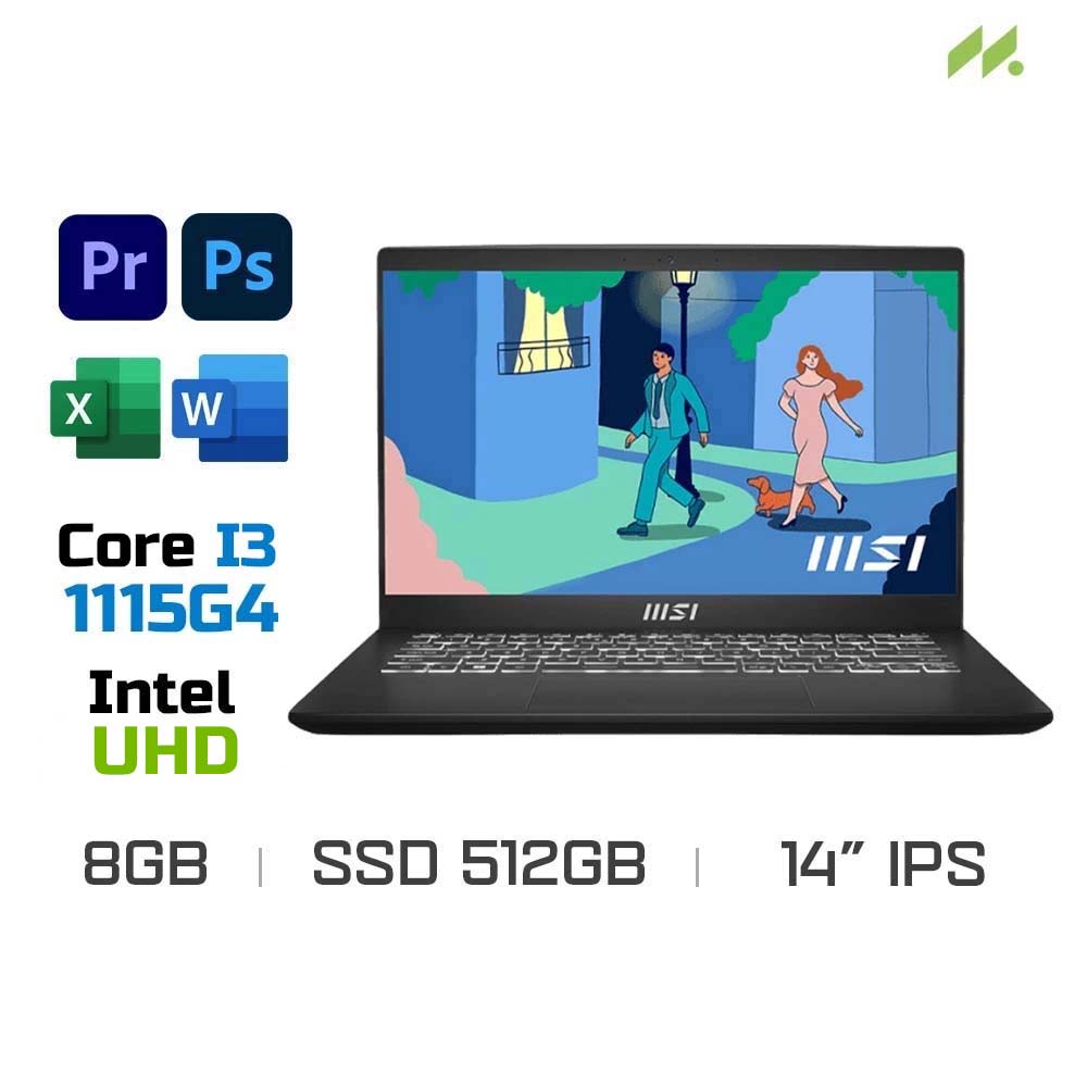 Laptop MSI Modern 14 C11M-011VN (i3-1115G4, UHD Graphics, Ram 8GB DDR4, SSD 512GB, 14 Inch IPS FHD)