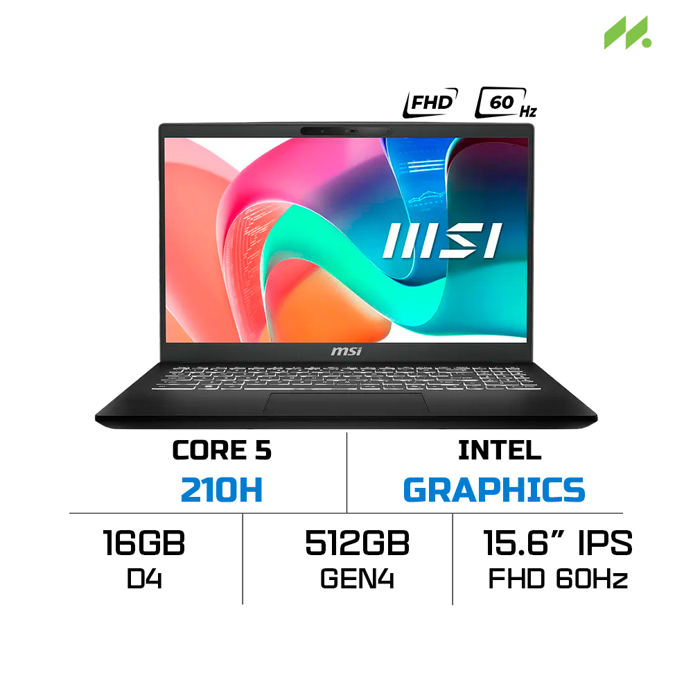 Laptop MSI Modern 15 H C2RMG-292VN (Core 5 210H, Intel Graphics, 16GB DDR4, SSD 512GB, 15.6 Inch IPS FHD 60Hz)