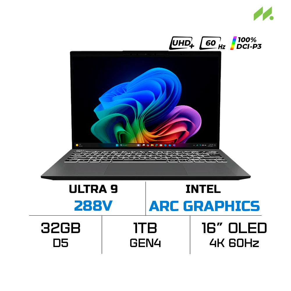Laptop MSI Prestige 16 AI+ Evo B2VMG-016VN (Ultra 9 288V, Arc Graphics, RAM 32GB LPDDR5X, SSD 1TB, 16 Inch OLED UHD+ 60Hz 100% DCI-P3)