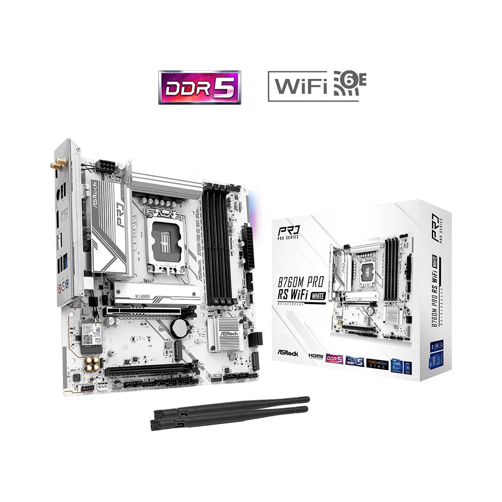 Mainboard PC ASRock B760M Pro RS WIFI White
