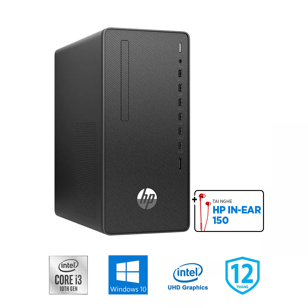 Máy bộ HP 280 Pro G6 Microtower 1C7Y3PA (i3-10100, UHD 630, Ram 4GB, 1TB HDD, Windows 10 64-bit, USB Keyboard & Mouse)