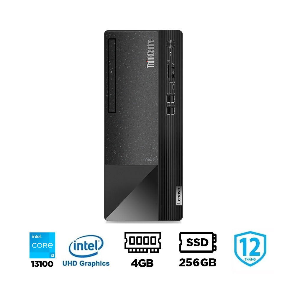 Máy bộ Lenovo ThinkCentre neo 50t Gen 4 12JB001CVA (i3-13100, UHD 730, Ram 4GB, SSD 256GB, USB Keyboard & Mouse)