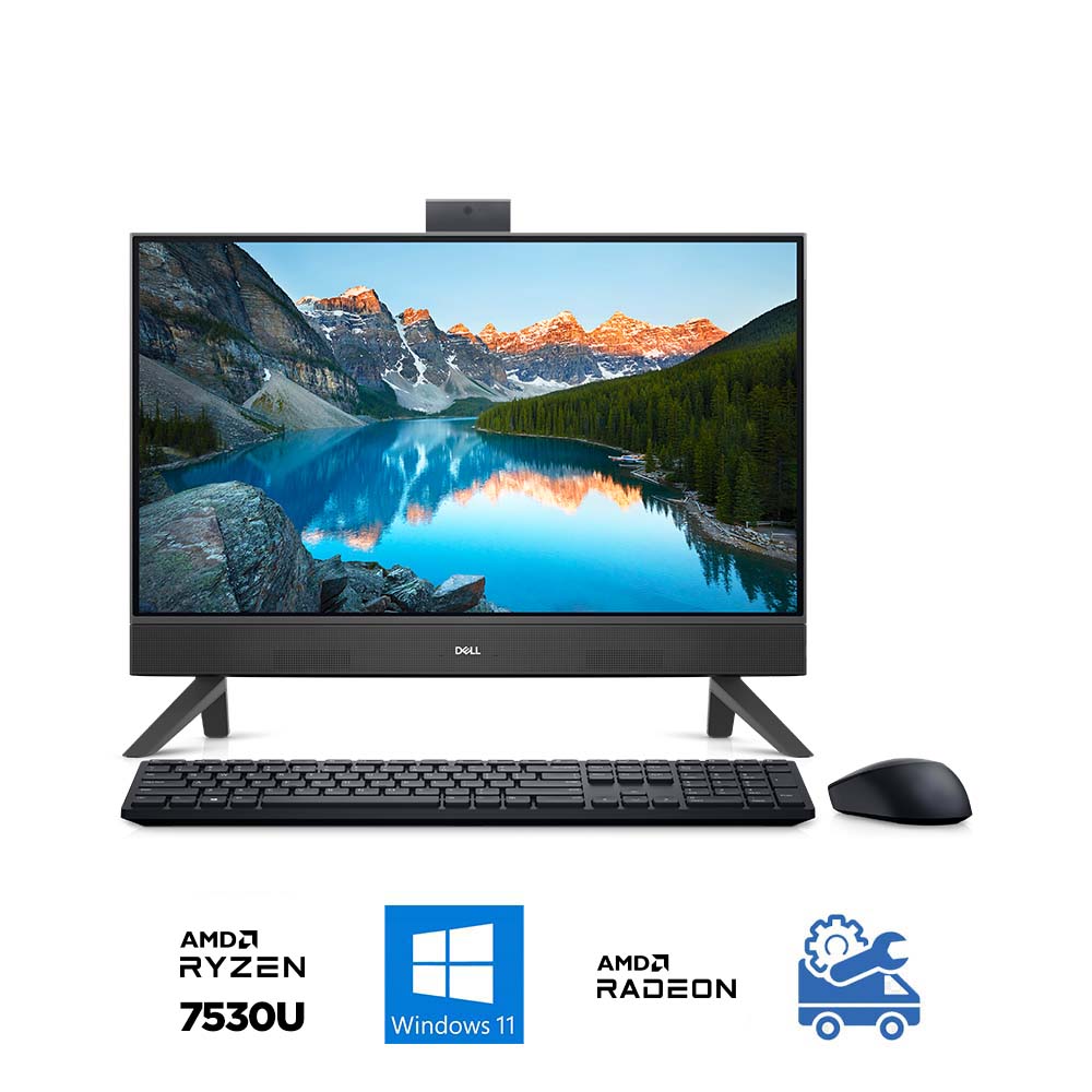 Máy tính All In One Dell Inspiron 5415 24 Inch 862TC (Ryzen 5 7530U, Radeon Graphics, Ram 8GB, 512GB SSD, Windows 11 64-bit, Wireless Keyboard & Mouse)