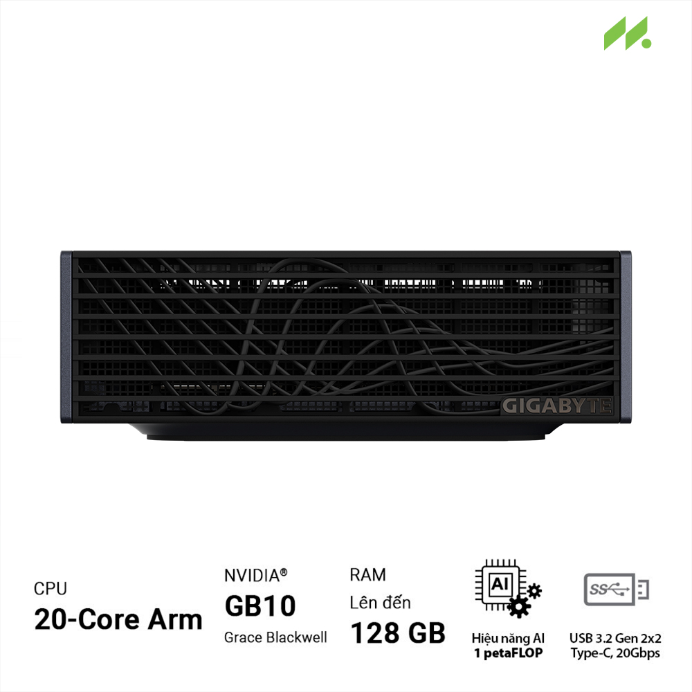 Máy tính Mini PC AI Gigabyte TOP ATOM ATAGB10-9000 (GB10 ARM v9.2-A, GB10 Grace Blackwell Graphics)