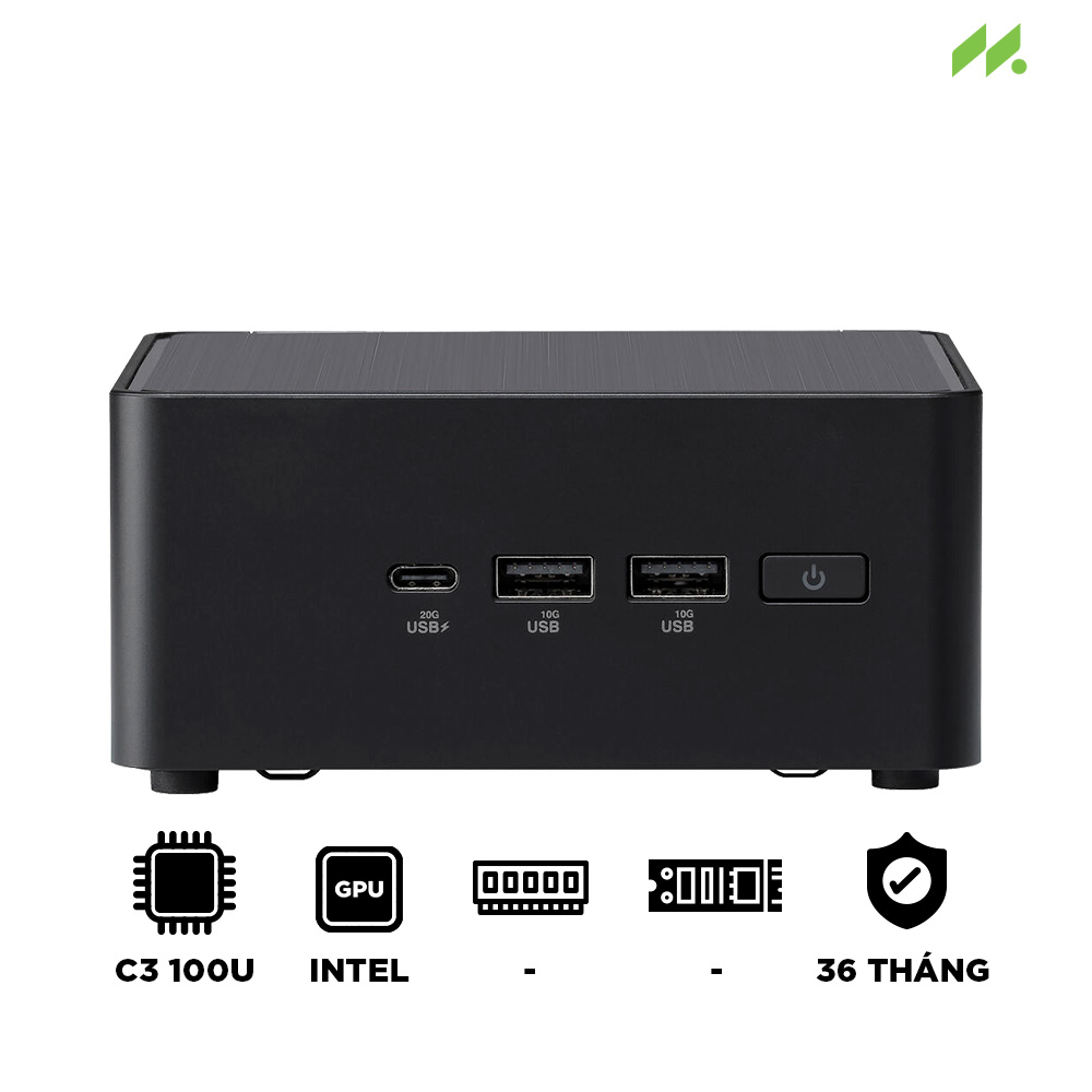 Máy tính Mini PC ASUS NUC 14 Pro RNUC14RVHI300001I (Core 3 100U, Intel Graphics)